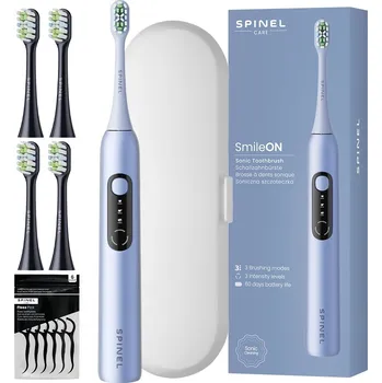 Elektrický zubní kartáček Sonický kartáček Spinel modrý, 3 režimy, 5 nástavců