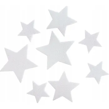 Vánoční dekorace Bílé hvězdičky vánoční dekorace ozdoby na aranžování dárků 24 ks