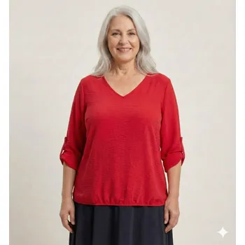 Dámská tunika Tunika NOGAR s gumičkou v pase červená Velikost: UNI: L-4XL