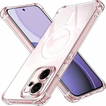 Pouzdro na mobilní telefon Techsuit Shockproof průhledný silikonový MagSafe pro Oppo Reno14 F / Reno14 FS 5G průhledný