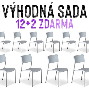 Jídelní židle VÝHODNÁ SADA 12+2 ZDARMA - 14x Jídelní židle FREA, šedá