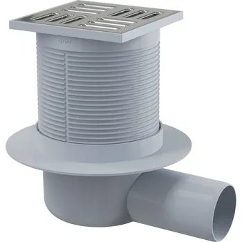 Sifon ALCA PLAST Podlahová vpusť APV1 105x105/50 boční nerez
