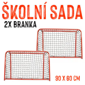 Fotbalová branka VÝHODNÁ SADA - 2x Florbalová branka se sítí, 90 x 60 cm