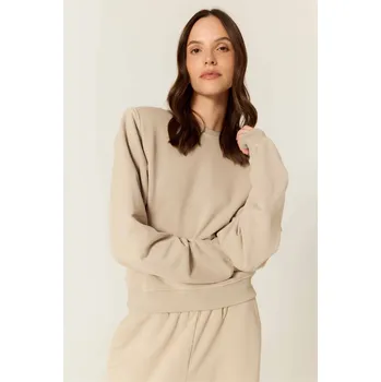 Dámské oblečení BUBELO DÁMSKÁ MIKINA, BARVA TAUPE S ODEPÍNACÍMI VYCPÁVKAMI vel.: L