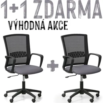 VÝHODNÁ SADA 1+1 ZDARMA - Kancelářská židle PATRICK, šedá