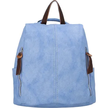 Zajímavý menší dámský koženkový batůžek Melánie, světle modrá