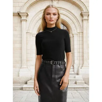 Oblečení a móda Sinsay - Tričko s krátkým rukávem - černá - 003CH-99X - 003CH-99X-XS