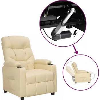 Křeslo zahrada-XL Zvedací křeslo krémové textil 3093466