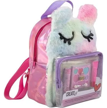 Dětský batoh Create it! sada na líčení v chlupatém batůžku