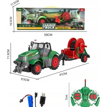 autíčko DÁLKOVĚ OVLÁDANÝ TRAKTOR S HADICÍ NA ZALÉVÁNÍ 1:24 ASKATO 3+