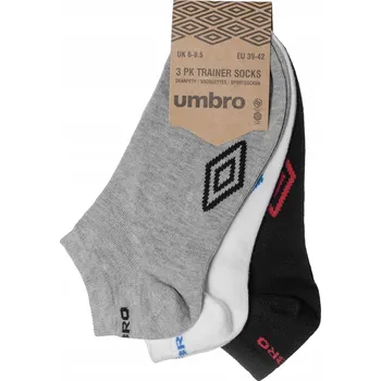 Pánské ponožky UMBRO PONOŽKY KOTNÍKOVÉ PONOŽKY MULTI BÍLÁ ČERNÁ ŠEDÁ 3-BALENÍ 39-42