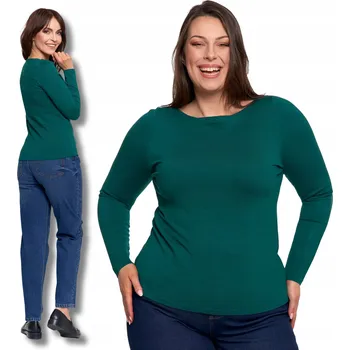 Dámský svetr DÁMSKÝ SVETR Z VISKÓZY ZELENÝ KLASICKÝ TENKÝ PŘILEHAVÝ SVETR MORAJ S