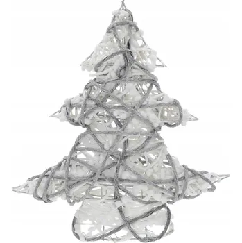 Vánoce Bílá svítící vánoční stromek se třpytkami 20 LED vánoční dekorace na baterie 40 cm