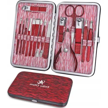 SADA NA MANIKÚRU | PEDIKÚRU | CESTOVNÍ SADA | ČERVENÁ | 16 ks