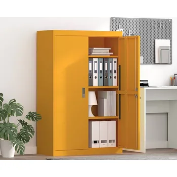 Příborník do zásuvky vidaXL Úložná skříňka 2 pcs Hořčicově žlutá 90 x 40 x 140 cm