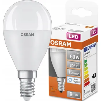 Žárovka LED žárovka E14 7W = 60W 6500K Studená bílá OSRAM STAR