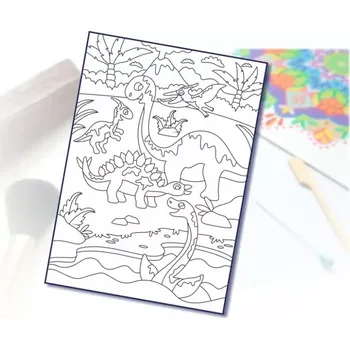 Šablona na pískování dinosauři v krajině A4