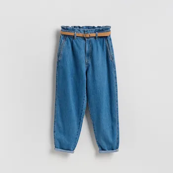 Dámské džíny Reserved - Paperbag džíny s páskem - modrá - 148IL-55J - 148IL-55J-42