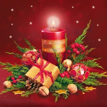 Papírový ubrousek Ubrousky MAKI L (20ks) Red Candle Rich Composition