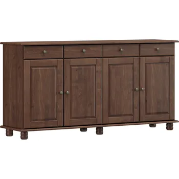 Organizace kuchyně Masivní příborník RUBI tmavě hnědý se 4 dveřmi a 4 zásuvkami