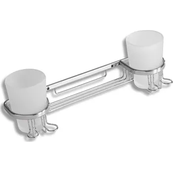 Držák na kartáček dvojitý držák skleniček, kartáčků a pasty chrom 6057.0