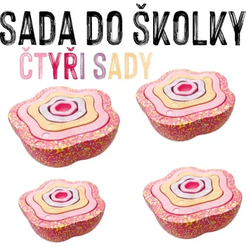 Dětské hřiště SADA DO ŠKOLKY - 4x Senzorické kameny FLOWERS, červená