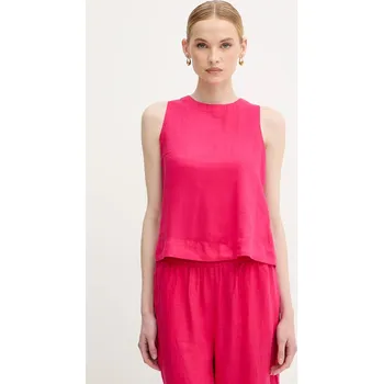 Lněná halenka United Colors of Benetton 5BMLDQ0BU růžová 42X, vel. M