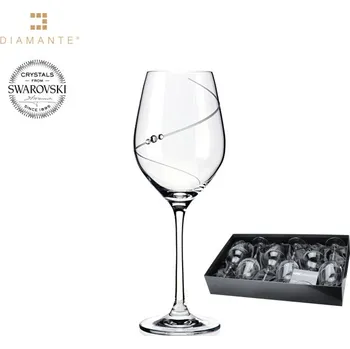 BOHEMIA CRYSTAL Sklenice na bílé víno Silhouette - 6 ks Swarovski, 360 ml