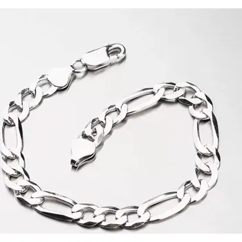 Náramek Masivní náramek Figaro 3+1 stříbro 925 CHRS-073-180-FLAT délka 19 cm