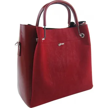 Elegantní dámská kabelka S728 červeno-bordová GROSSO