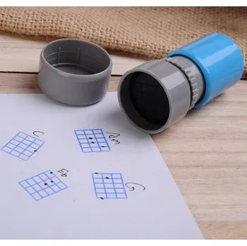 Razítko pro tisk diagramů pro ukulele a kytaru - modrá barva