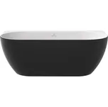 RAVAK Vana Ravak Freedom Wall 166x80 oválná akrylátová volně stojící, černá/bílá, krytka odtoku černá, XC00100027 XC00100027