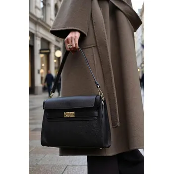 Kabelka ČOKOLÁDOVÁ KOŽENÁ KABELKA HANDLE BAG PECA del SOL