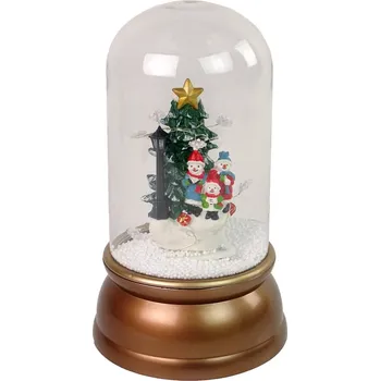 Vánoční dekorace LEAN Toys 12644 sněžítko se sněhulákem 18 x 32 cm zlaté