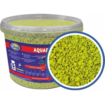 Dekorace jezírka AQUA NOVA Akvarijní štěrk fluo žlutý 5kg/3l