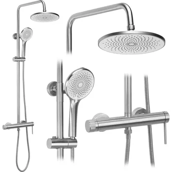 Sprchový set REA Foss Clif Sprchový sloup s baterií, rozteč 150mm kartáčovaný nikl