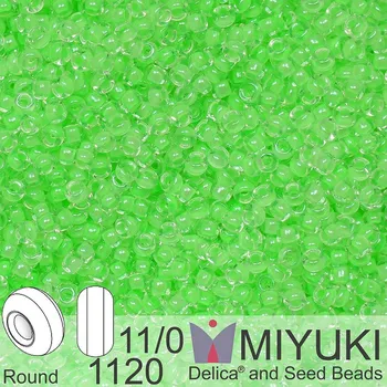 Korálek Korálky Miyuki Round 11/0. Barva 1120 Luminous Mint Green. Balení 5g
