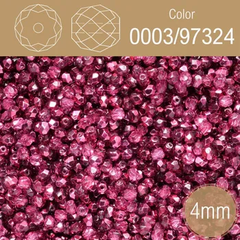 Šperk Korálky BROUŠENÉ 4mm. Barva 0003/97324. Průhledná s pokovem . Balení 120Ks.