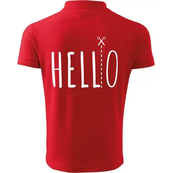 Pánská košile Hello - Polokošile pánská Pique Polo 203 - 3XL ( Červená )