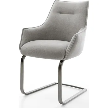 Jídelní židle DELIFE Jídelní židle Alja-Flex s područkami strukturovaná látka Měkký šedá jídelní židle plochá grafit taštičkové pružiny