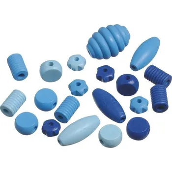 Dětské navlékací korálky Knorr Prandell Mix dřevěných korálků 20 ks-Blue