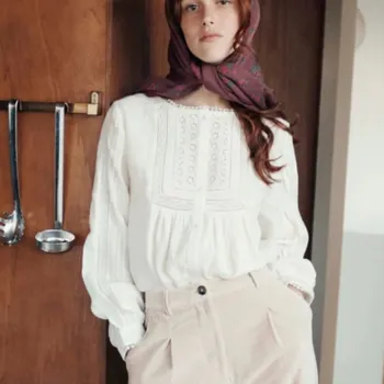 Dámská halenka EMILE ET IDA Halenka CAITLYN - ECRU CREME Velikost: S