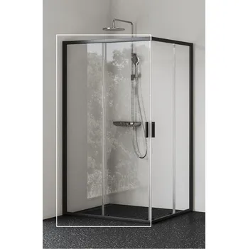 Ravak Blix II Sprchový kout 1/2 80 cm, Transparent, černá 1XM40300Z1 NBLRV2K-80