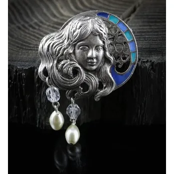 Brož Suit Jewellery NOČNÍ MÚZA, secese, kostýmová brož