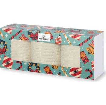 Dámské ponožky Wooline Dárkové balení - 3 páry ponožek Merino Natural Wool 7 dámské Velikost ponožek: EUR 35-38