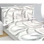 Bellatex Povlečení flanelové Pírko Šedá,Bílá