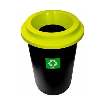 Podlahový mycí stroj Koš na tříděný odpad plast 50 l kulatý ZELENÝ