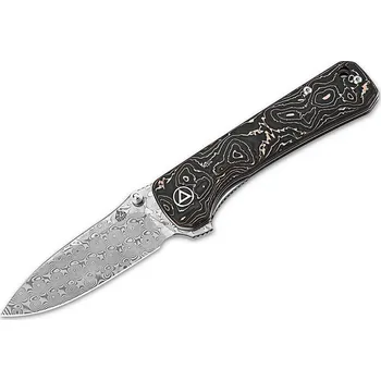 kapesní nůž QSP Hawk QS131-S Damascus Carbon Fiber