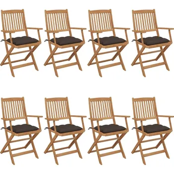 Skládací zahradní židle 6 ks s poduškami masivní akácie