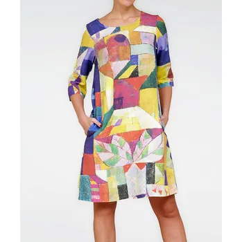 Dámské šaty Lněné 100% Lněné šaty Paul Klee Burgarten Velikost: EU 50
